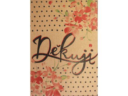 Přání BeBechy A5, kraft - Děkuji