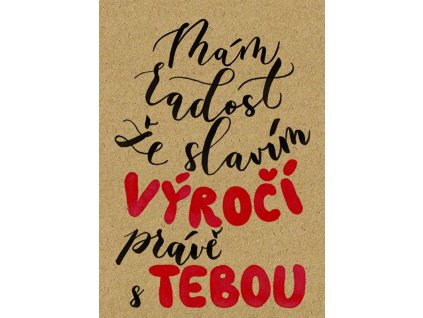 Přání BeBechy A6, kraft - Výročí