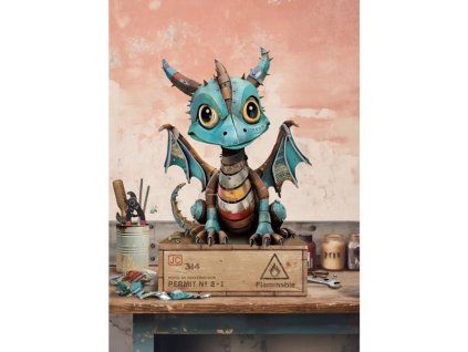 Přání Bug Art A6, vintage - Dráček