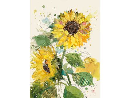 Přání Bug Art A6, květiny - Slunečnice