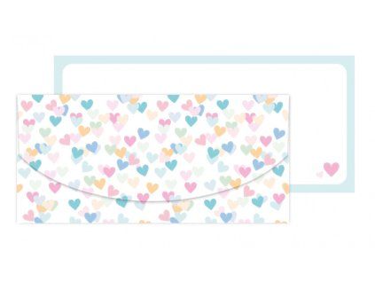 Dárková obálka na peníze nebo poukaz - Srdíčka