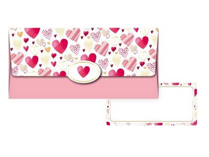 Přání MFP - obálka na peníze Srdíčka