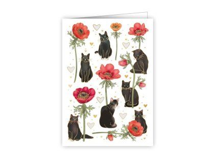 Přání mini Quire Publishing - Kočičky a máky