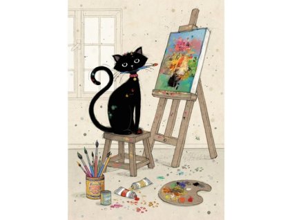 Přání Bug Art A6, černá kočička - Umělkyně