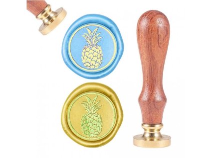 Pečetidlo s dřevěnou rukojetí ANANAS, 2,5 cm