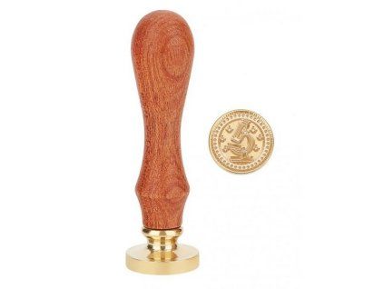 Pečetidlo s dřevěnou rukojetí MIKROSKOP, 2,5 cm