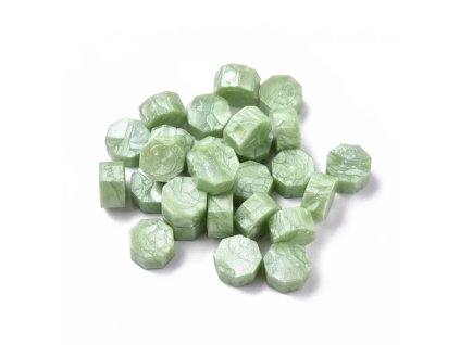 Pečetní vosk (granule), světle zelený, 40 ks