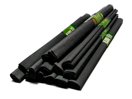 Krepový papír, 50 x 200 cm, černý