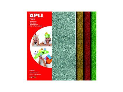 Pěnová hmota A4 Apli, se třpytkami, 4 archy