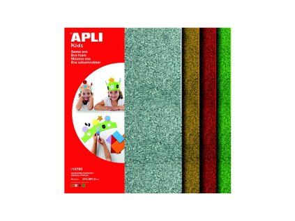 Pěnová hmota A4 Apli, se třpytkami, 4 archy