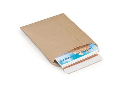 Kartonová HNĚDÁ OBÁLKA A4, 263 x 348 mm, se samolepícím páskem