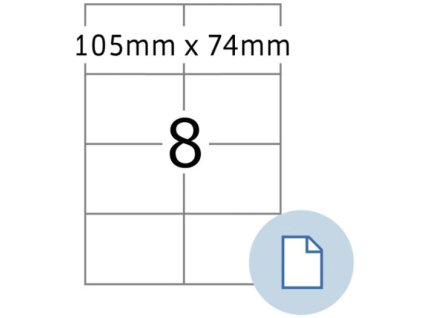Samolepicí štítky Smartline 105 x 74 mm, bílé, 100 archů