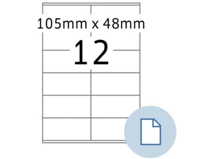 Samolepicí štítky Smartline 105 x 48 mm, bílé, 100 archů