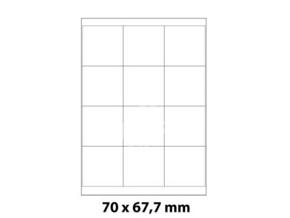 Samolepící štítky SmartLine 70 x 67,7 mm, bílé
