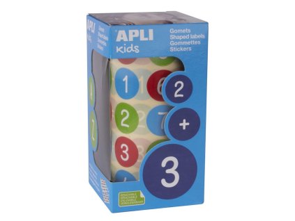 Samolepicí číslice, 20 mm, barevná, nepermanentní, 900 ks