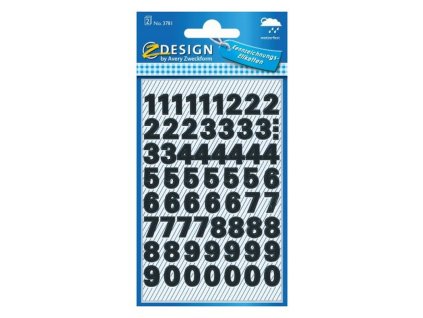 Samolepicí číslice, 9,5 mm, 3781, Z-design