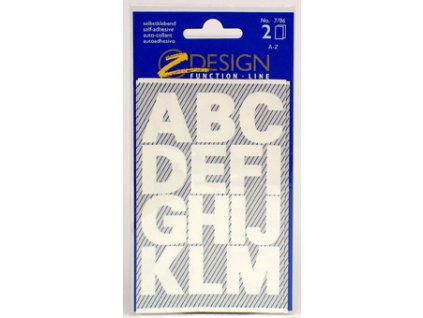 Samolepicí abeceda, 25 mm, bílá, 3786, Z-design