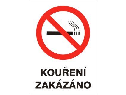 Samolepka Kouření zakázáno, A4 (Varianta A)