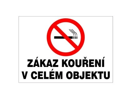Samolepka Zákaz kouření v celém objektu, A4