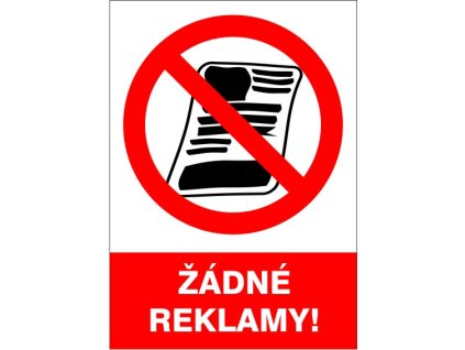 Samolepka Žádné reklamy, A5