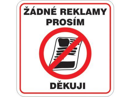 Samolepka Žádné reklamy, 8x8 cm