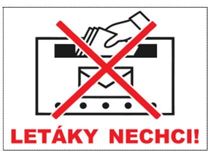 Samolepka Letáky nechci, 10 x 7 cm