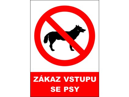 Samolepka Zákaz vstupu se psy, A4