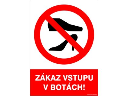 Samolepka Zákaz vstupu v botách, A5