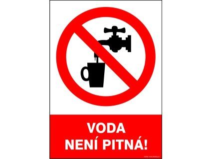 Samolepka Voda není pitná! různé velikosti