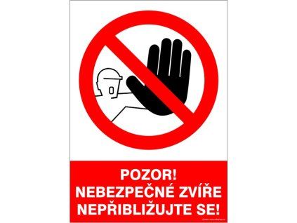 Samolepka Pozor! Nebezpečné zvíře