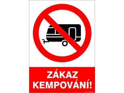 Samolepka Zákaz kempování!