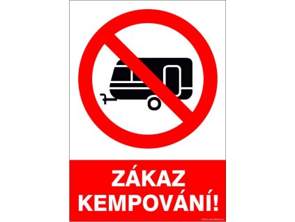 Samolepka Zákaz kempování!, A4