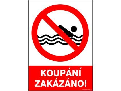 Samolepka Koupání zakázáno! Různé velikosti