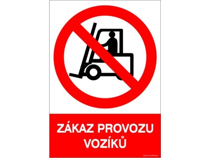 Samolepka Zákaz provozu vozíků, A4