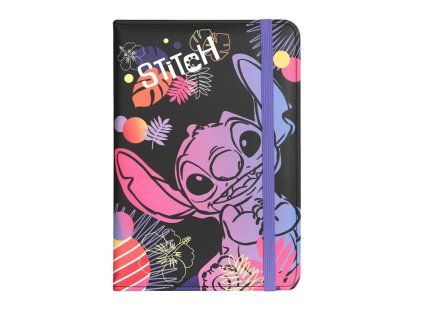 Designový notes A5 Stitch black, 80 listů, motiv 2 listy