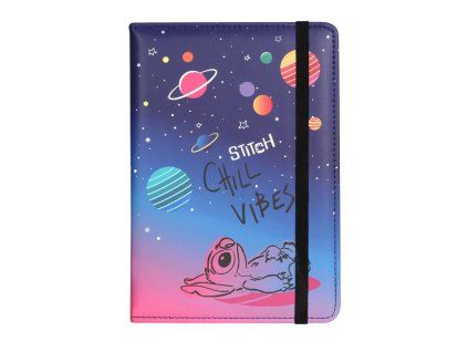 Designový notes A5 Stitch black, 80 listů, motiv 3 planety