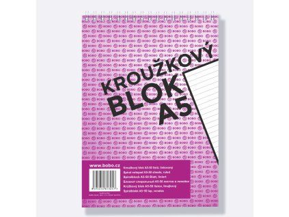 Blok A5 Bobo, s horní spirálou, linka