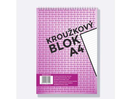 Blok A4 Bobo, s horní spirálou, linka