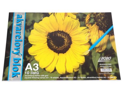 Akvarelový blok A3, 10 listů, gramáž 250g/m2