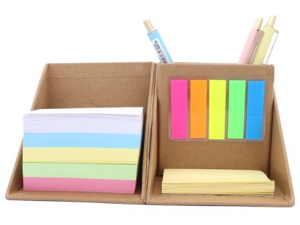 Sada samolepících bločků Leafer v kraftové krabičce