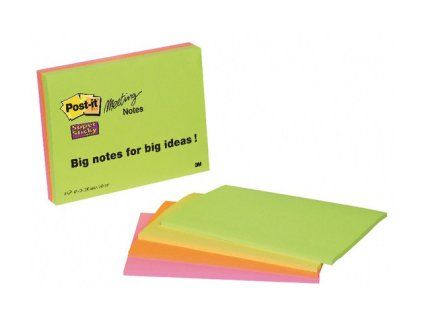 Samolepicí bloček Post-it Meeting Notes 203 x 152 mm, 4 x 45 listů