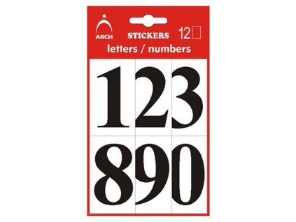 Samolepicí číslice 0-9, 52 mm, černé
