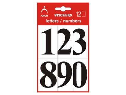 Samolepicí číslice 0-9, 52 mm, černé
