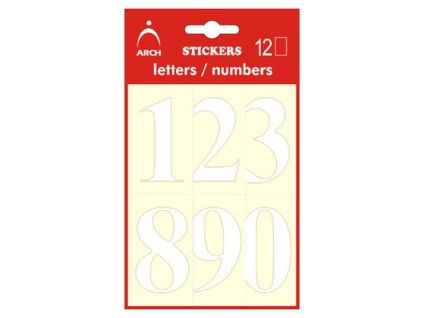 Samolepicí číslice 0-9, 52 mm, bílé