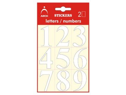Samolepicí číslice 0-9, 38 mm, bílé