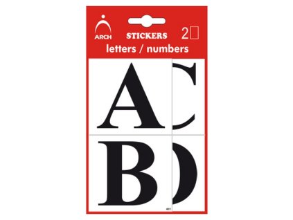 Samolepicí písmena A-L, 52 mm, černá