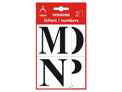 Samolepicí písmena M-Z, 52 mm, černá