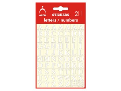 Samolepicí písmena, 10 mm, bílá