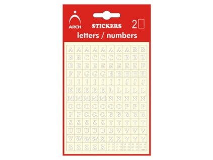 Samolepicí písmena, 5 mm, bílá