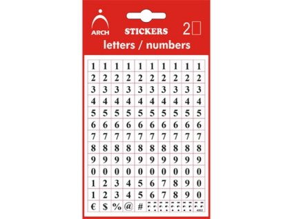 Samolepicí číslice 0-9, 5 mm, černé